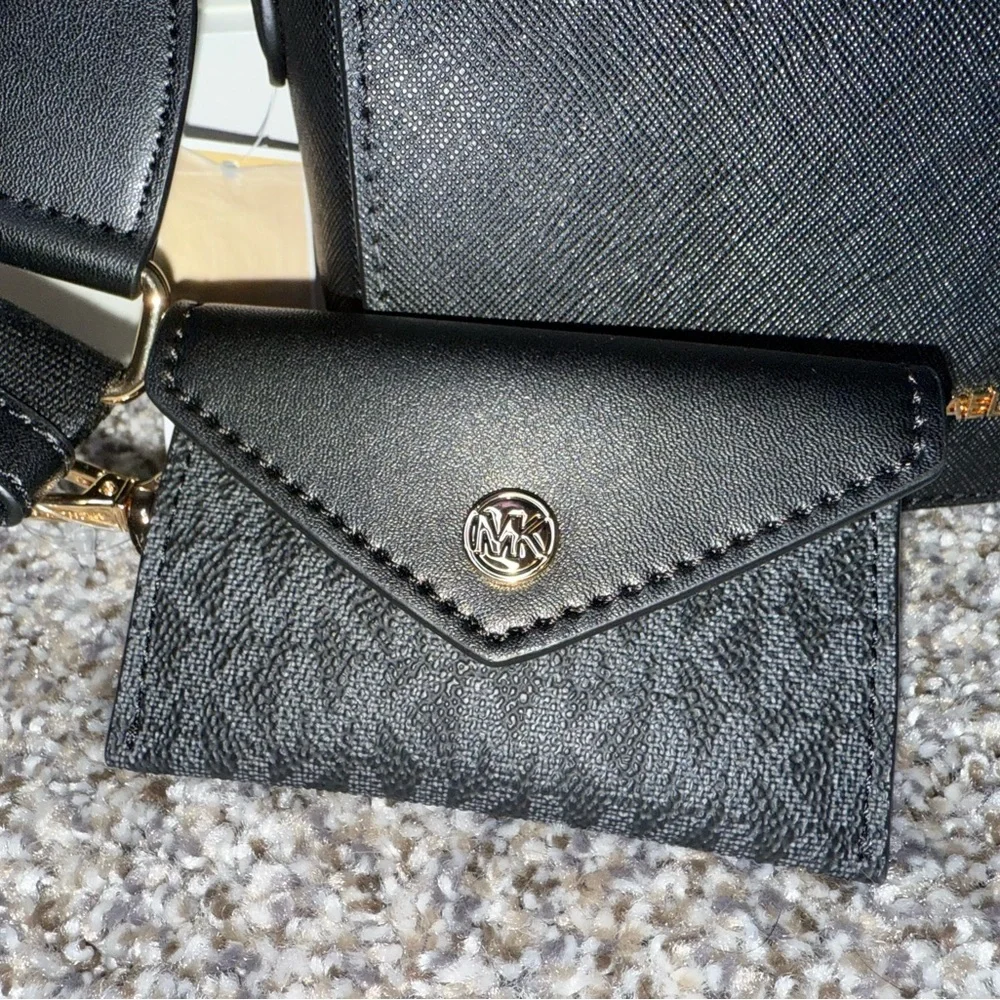 Michael Kors black crossbody purse with mini pouch NWT